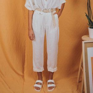 HIGH WAISTED PANTS linen pants, 6 size.